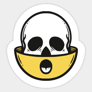 Confused Emoticon with Skull Sticker